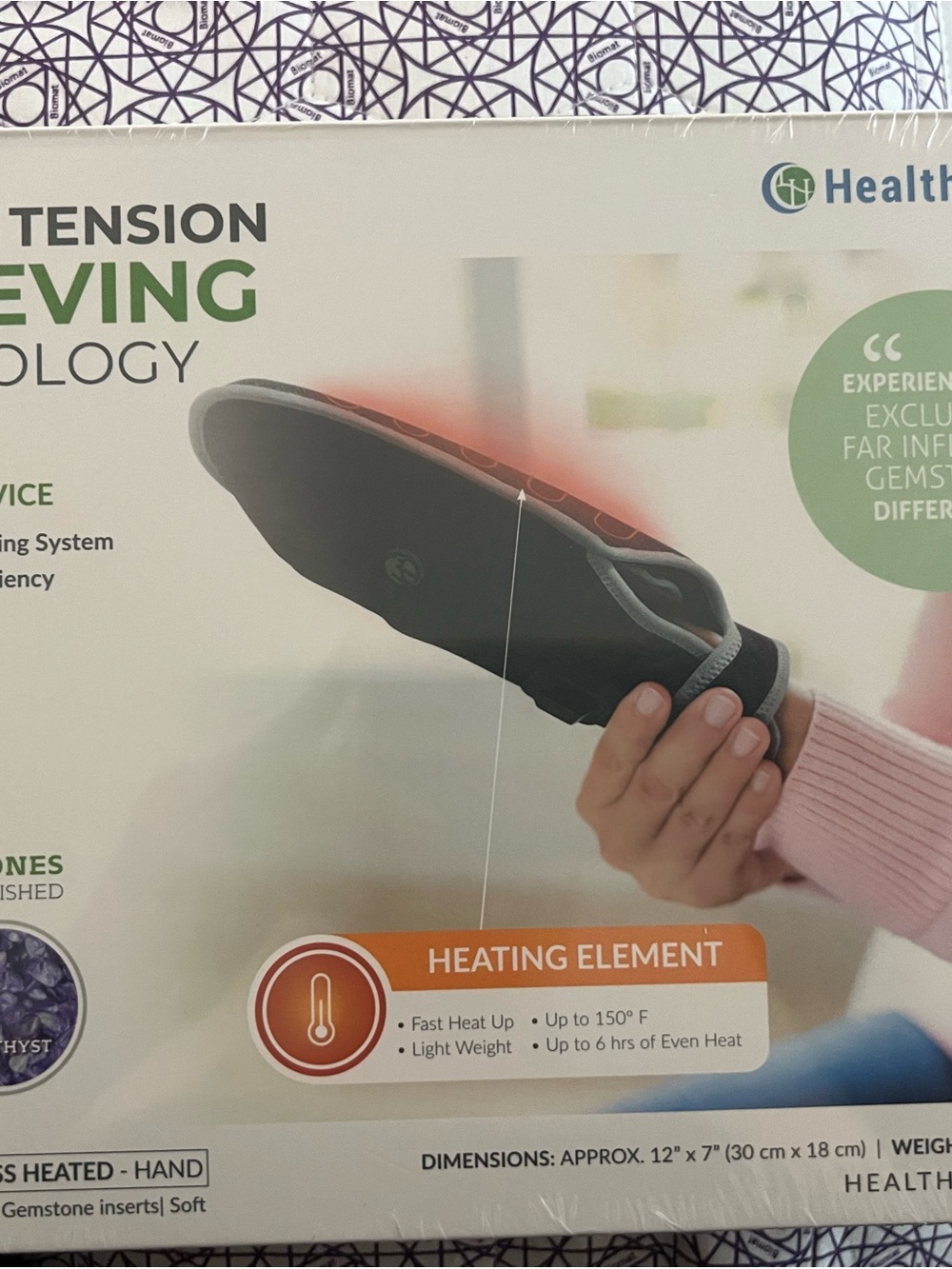 HealthyLine brand portable gemstone heat therapy pad for hand. NWOT